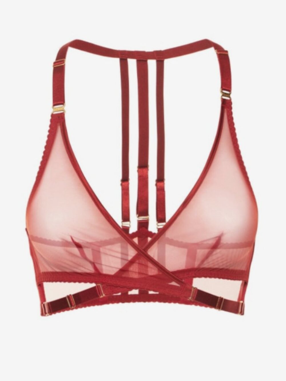 Bordelle Art Deco Mesh Wrap Bra Size M